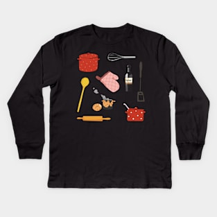 Cooking Set Kids Long Sleeve T-Shirt